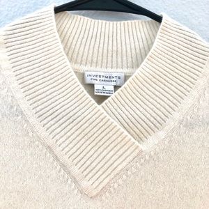 Investments Cream V-Neck Cashmere Sweater